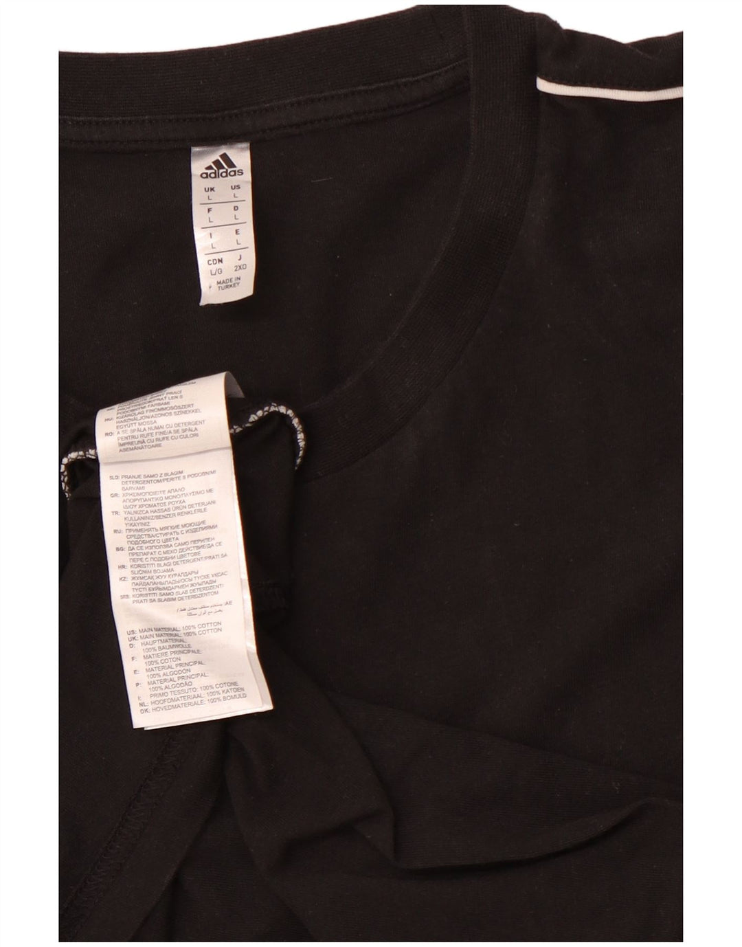 T-shirt da uomo ADIDAS Top grande in cotone nero