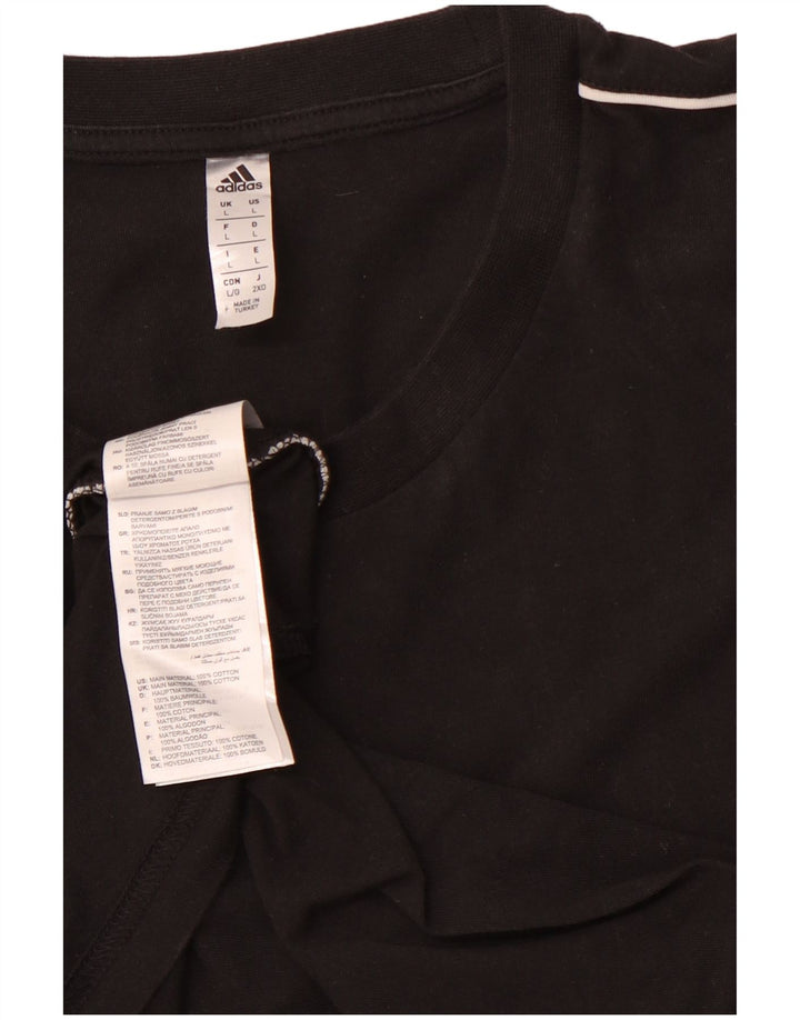 T-shirt da uomo ADIDAS Top grande in cotone nero