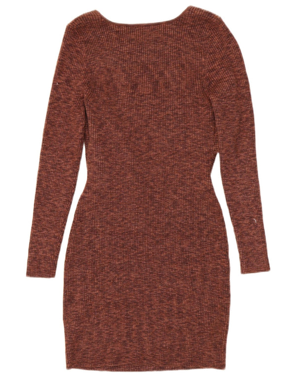 ABERCROMBIE & FITCH Womens Sheath Dress UK 14 Large Brown Flecked