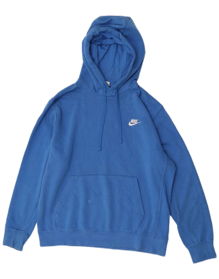 Felpa con cappuccio da uomo Nike Large in cotone blu