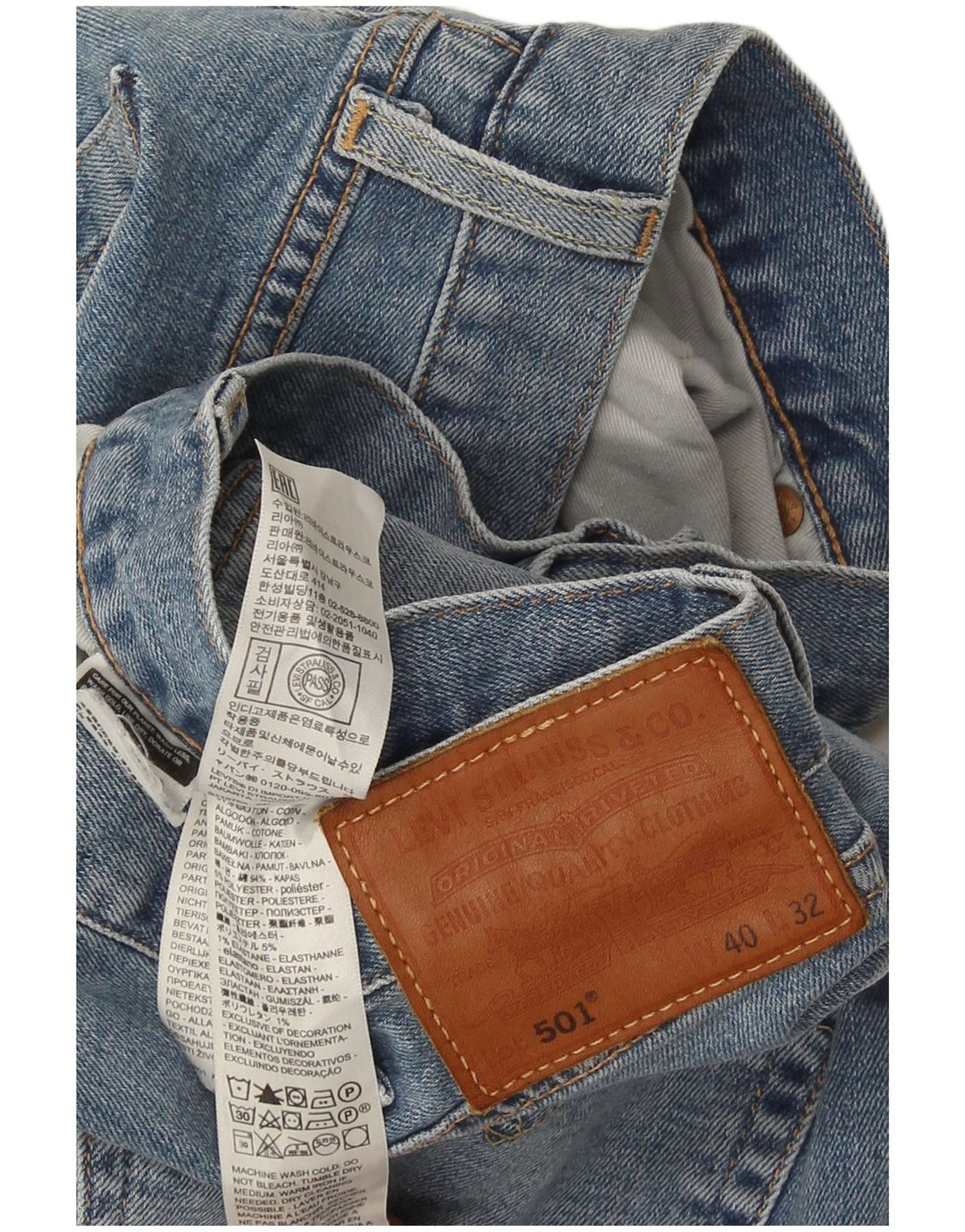 Levi's Uomo 501 Jeans dritti W40 L32 Cotone Blu