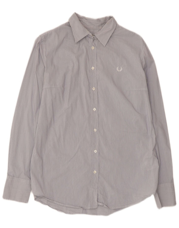 Camicia da donna FRED PERRY UK 18 XL Cotone gessato blu