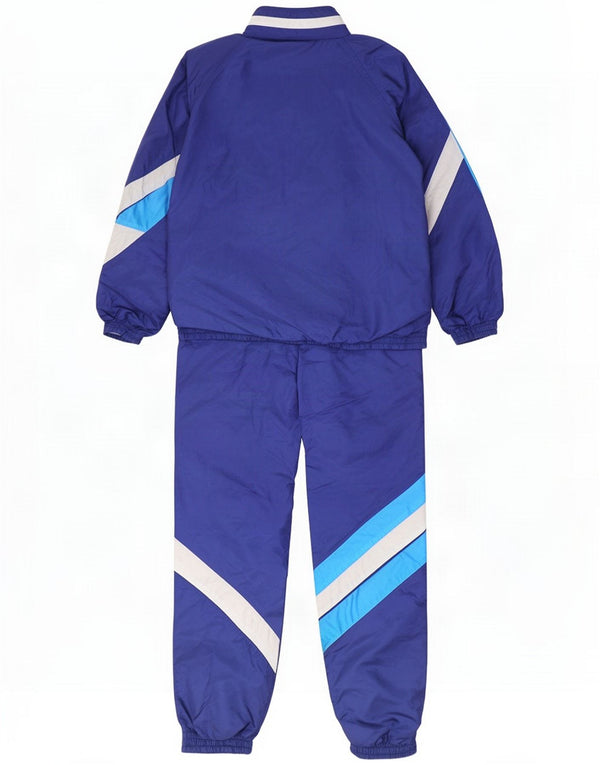 Tuta intera vintage da uomo media blu navy color block in poliammide