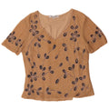 Top camicetta da donna Jacques Vert UK 12 Poliestere floreale beige medio