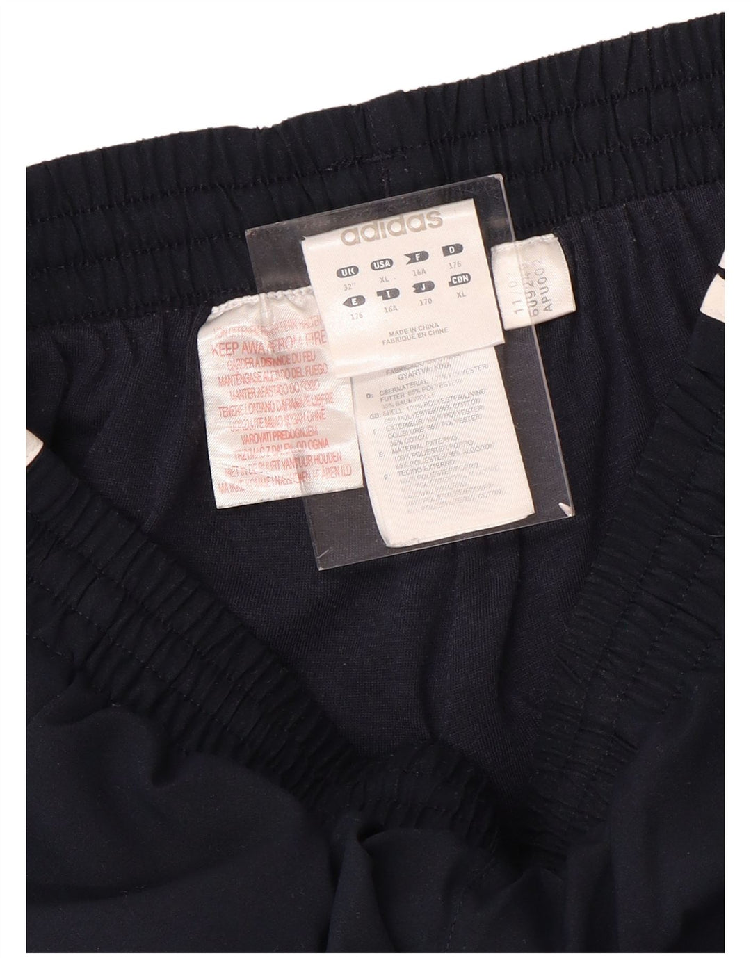 Pantaloni della tuta da ragazzo ADIDAS 15-16 anni in poliestere blu navy