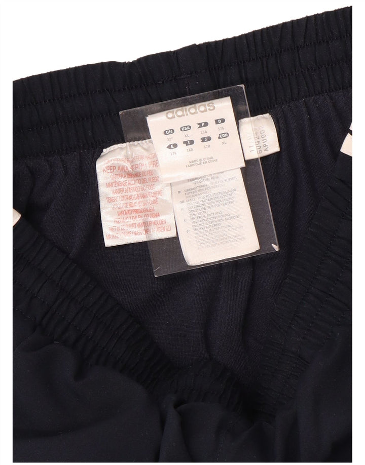 Pantaloni della tuta da ragazzo ADIDAS 15-16 anni in poliestere blu navy