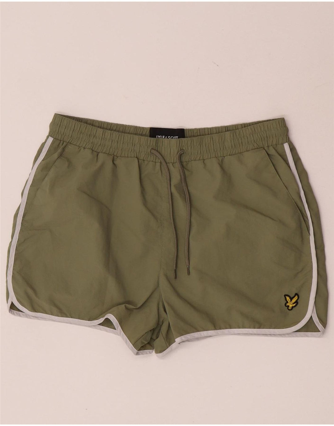 Pantaloncini da bagno da uomo Lyle & Scott grandi in nylon kaki