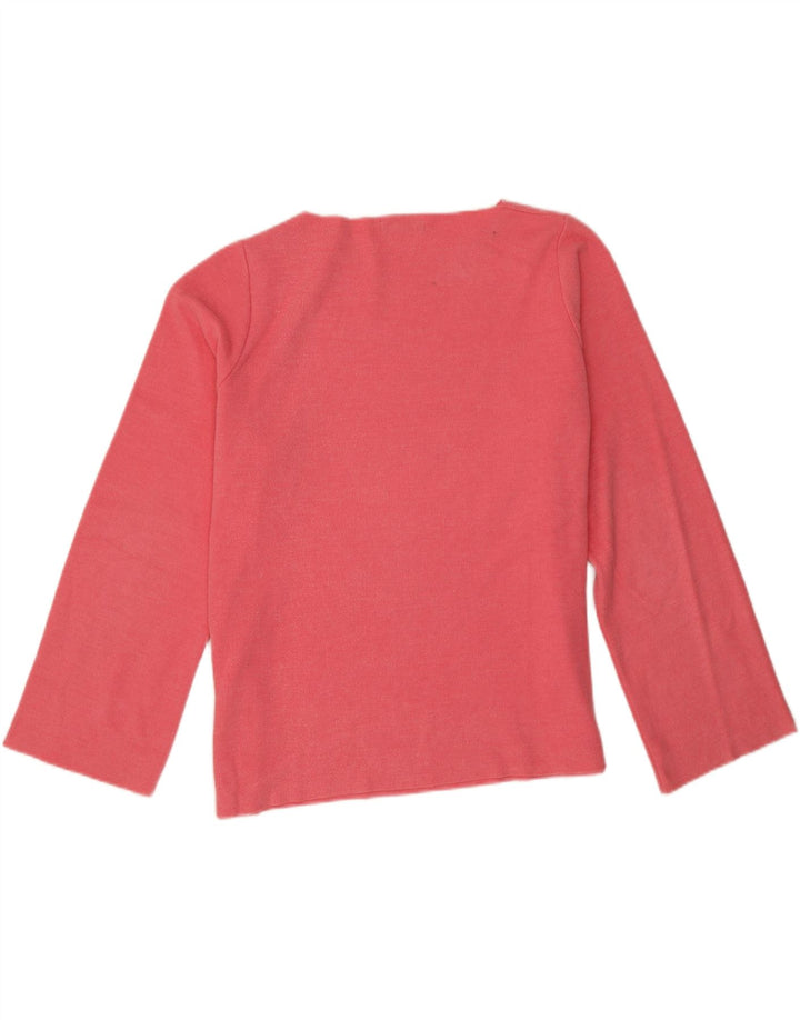 Top Zara da donna oversize a maniche lunghe UK 16 grande cotone rosa