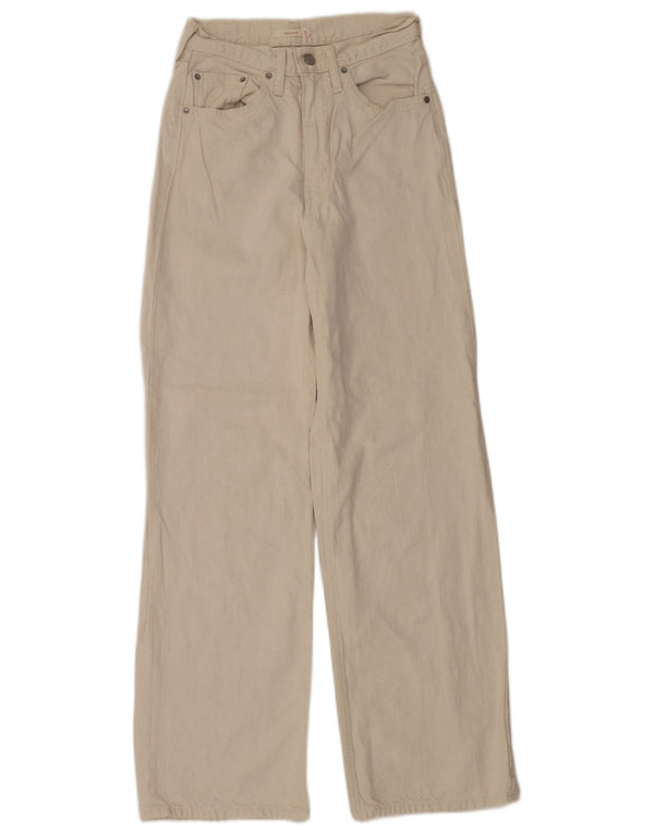 Jeans larghi da donna a vita alta Levi's W27 L31 cotone beige