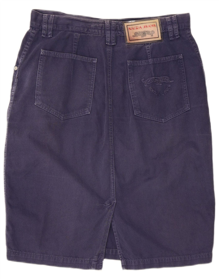 Gonna in denim da donna Krizia W33 grande in cotone blu navy