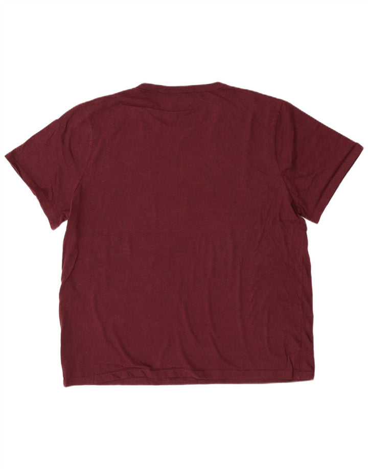 T-shirt da uomo Eddie Bauer Top XL in cotone bordeaux