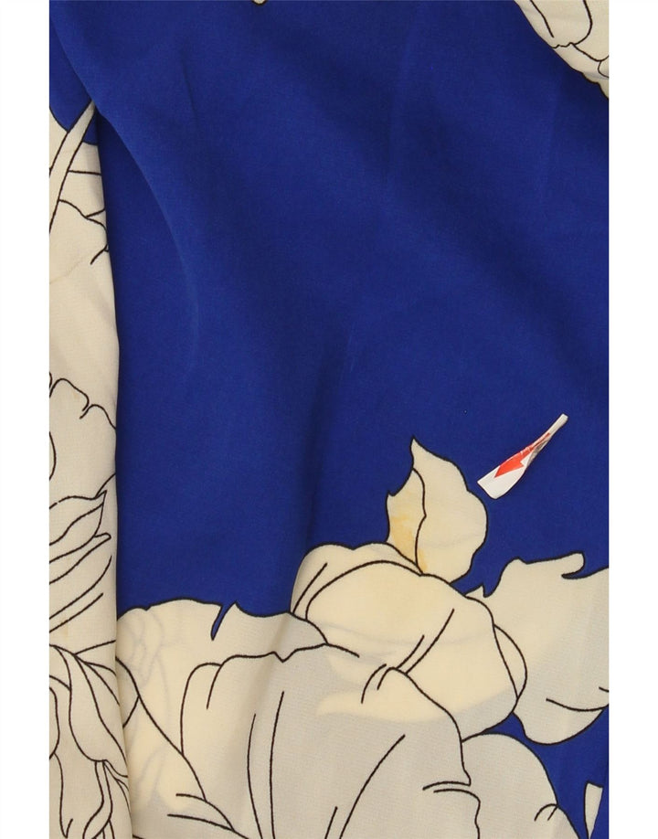Tuta da donna vintage UK 12 blu medio floreale