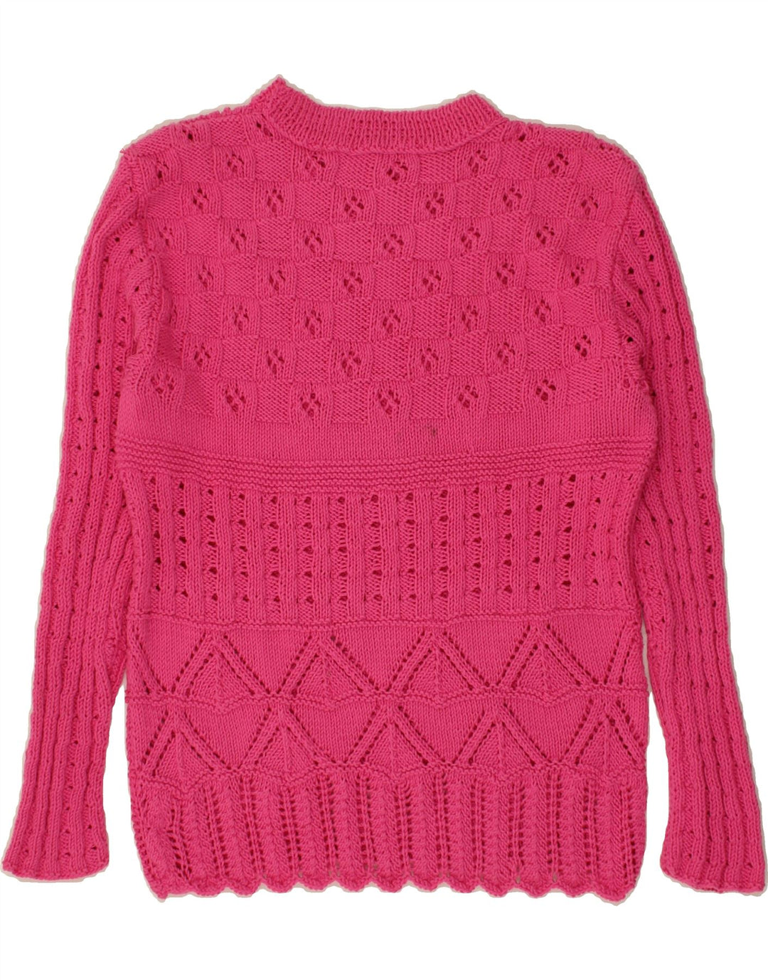 VINTAGE Womens Boat Neck Jumper Sweater UK 14 Medium Pink Vintage Vintage and Second-Hand Vintage from Messina Hembry 