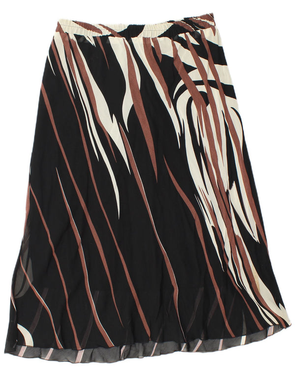 Gonna a trapezio da donna vintage W30 a righe nere medie