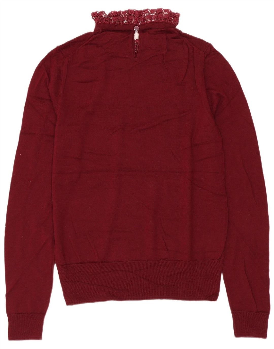 J. CREW Maglione maglione da donna con collo alto UK 10 Piccolo Borgogna