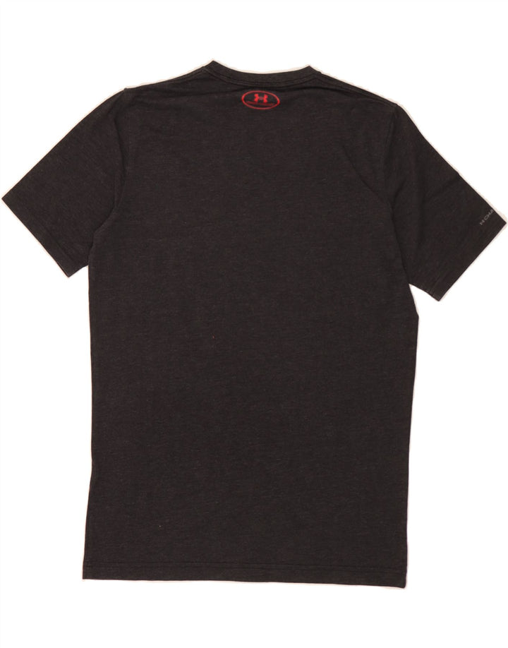 UNDER ARMOUR Mens Heat Gear Graphic T-Shirt Top Small Grey Vintage Under Armour and Second-Hand Under Armour from Messina Hembry 