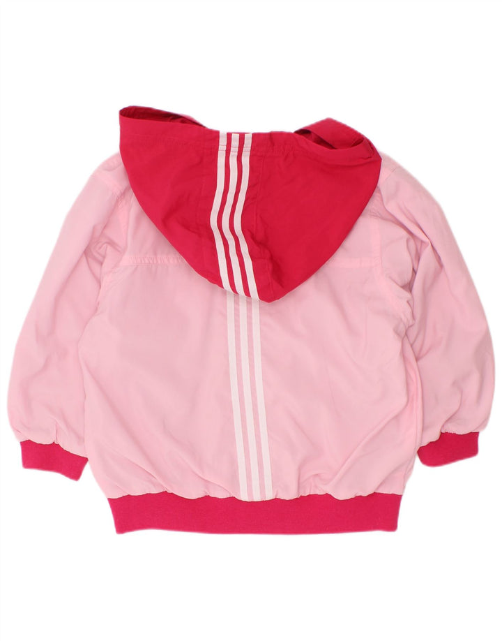 Giacca antipioggia Adidas per ragazze con cappuccio 2-3 anni in poliestere color block rosa