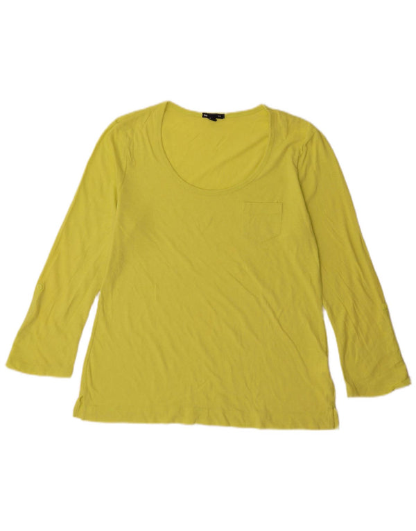 Gap Donna Top Manica Lunga UK 16 Large Verde Cotone