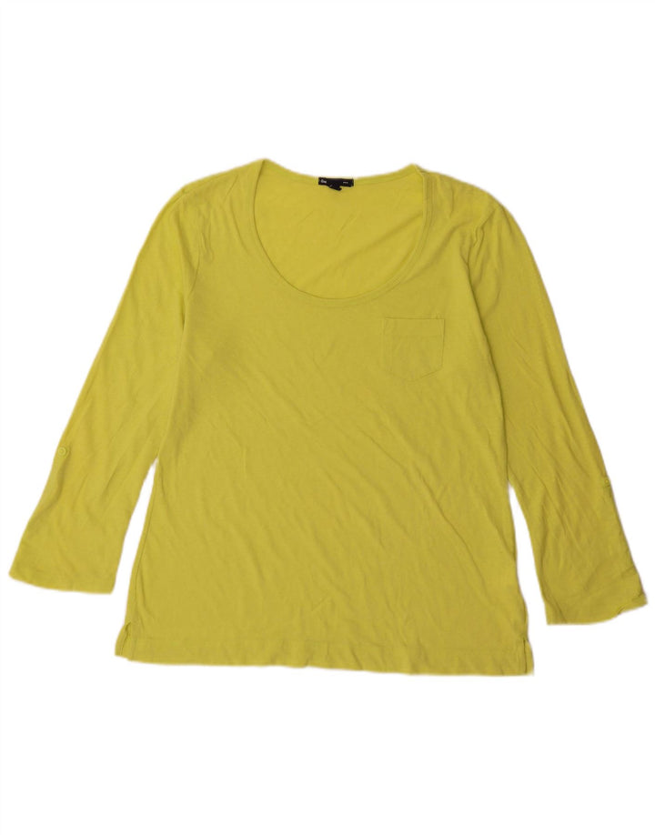 Gap Donna Top Manica Lunga UK 16 Large Verde Cotone