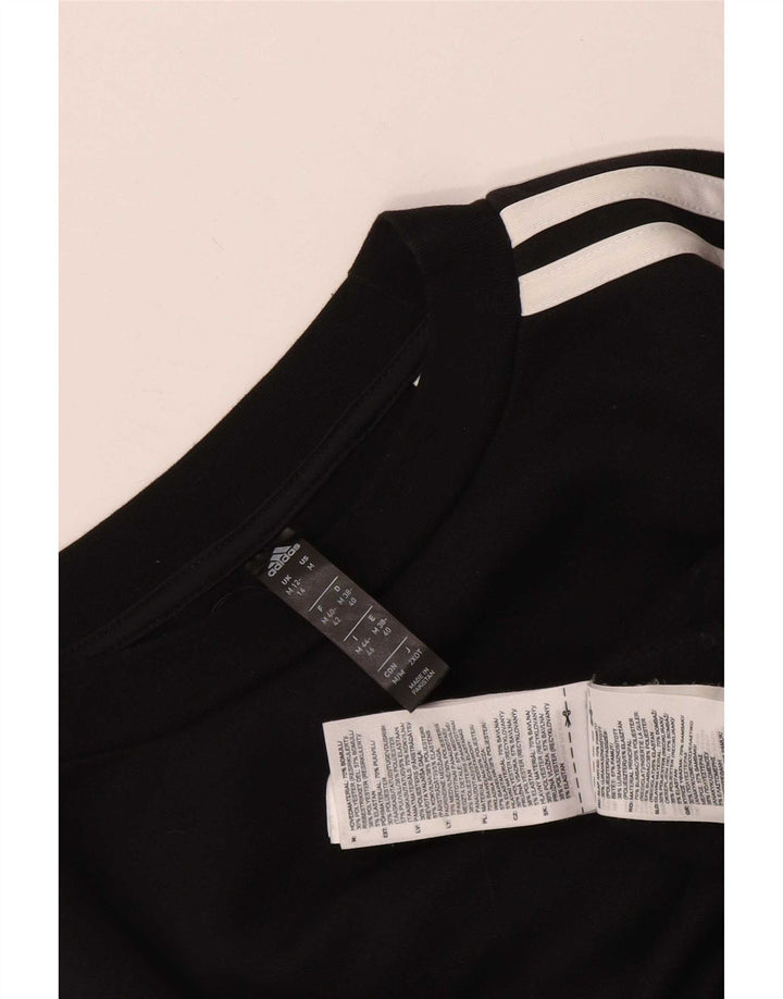 Felpa corta da donna Adidas UK 12/14 cotone nero medio