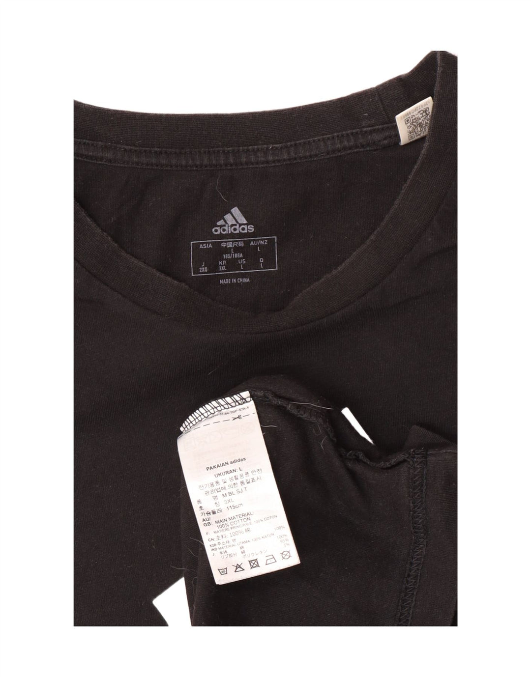 ADIDAS Mens Graphic T-Shirt Top Large Black Cotton Vintage Adidas and Second-Hand Adidas from Messina Hembry 
