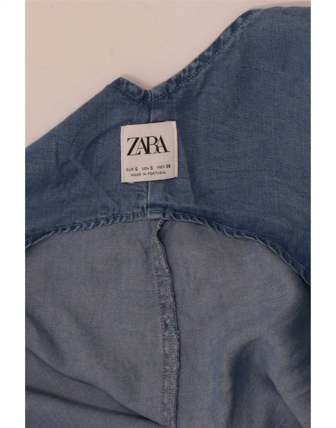 Tuta in denim da donna Zara UK 10 piccola blu