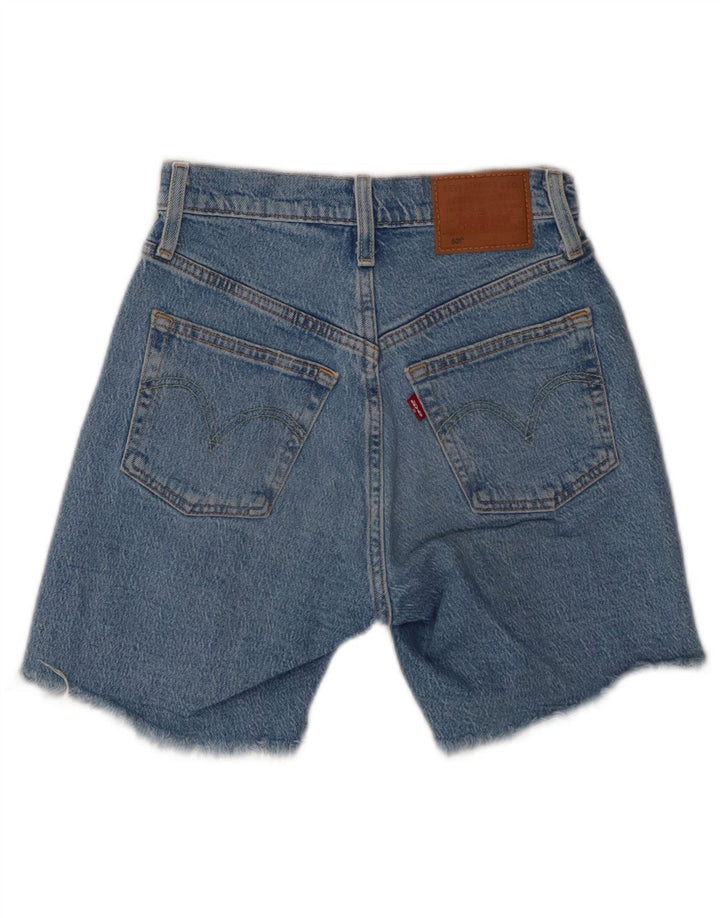 Pantaloncini di jeans effetto invecchiato 501 da donna Levi's W23 2XS cotone blu