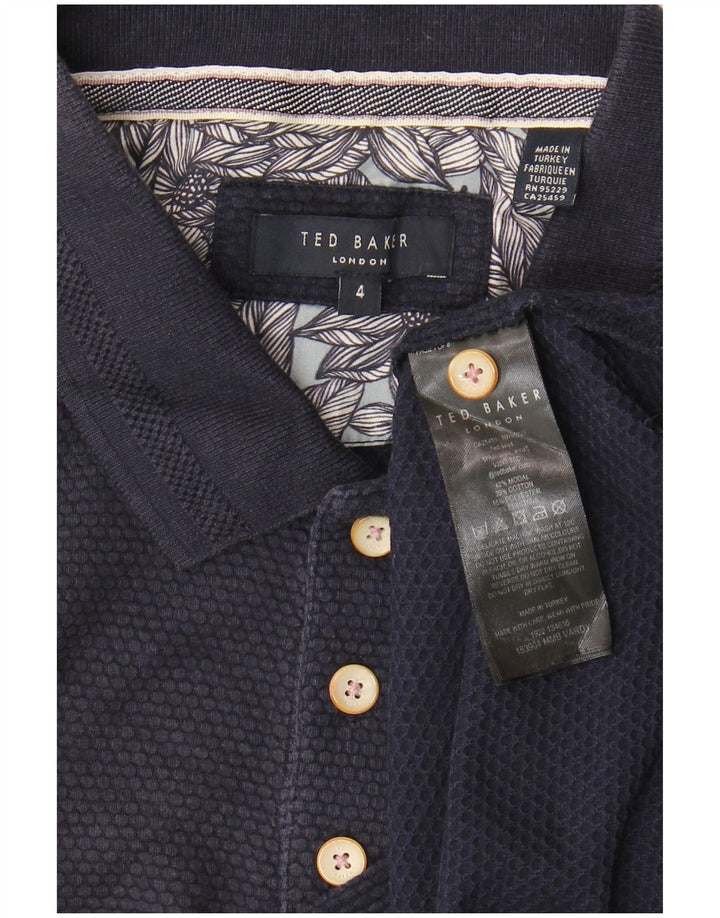 Polo da uomo Ted Baker taglia 4 grande blu navy modal