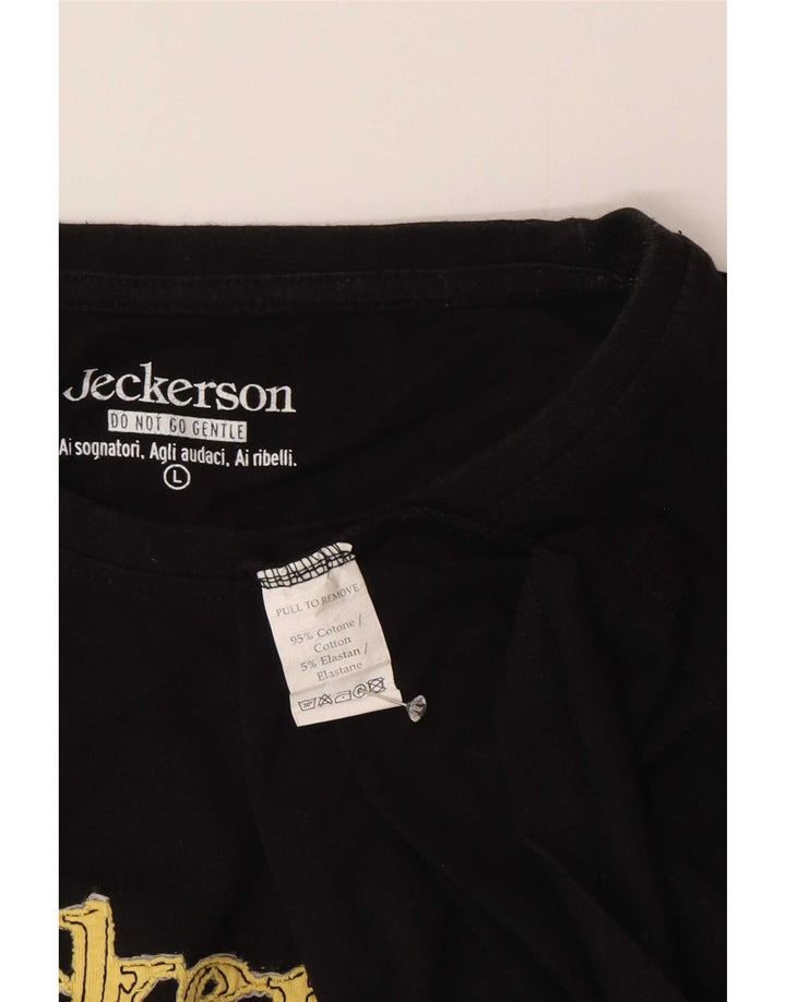 T-shirt grafica da uomo Jeckerson Top grande in cotone nero