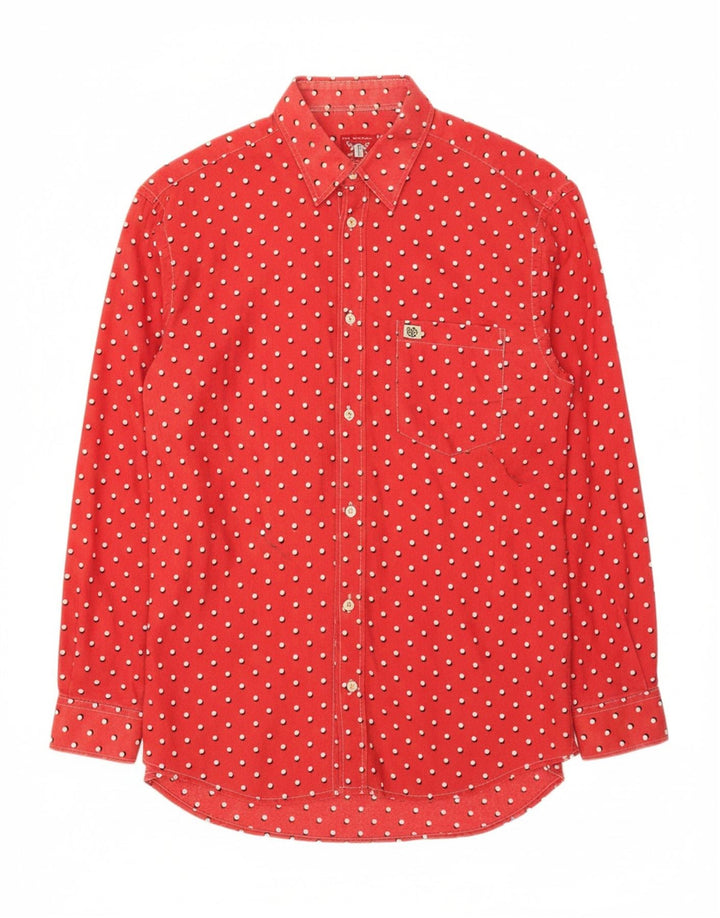 SIXTY Mens Shirt Medium Red Polka Dot Cotton Vintage Sixty and Second-Hand Sixty from Messina Hembry 