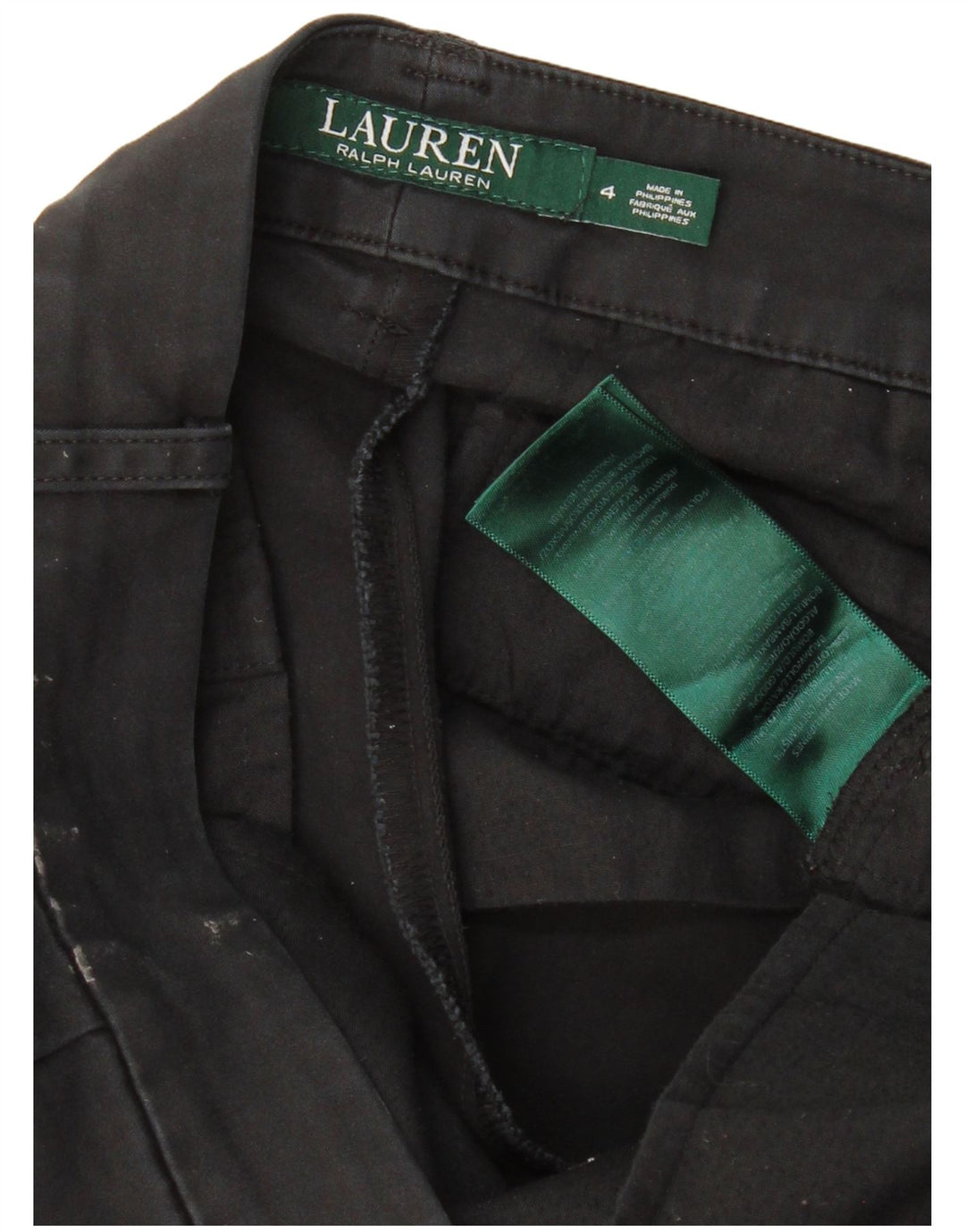 Pantaloni chino skinny da donna RALPH LAUREN US 4 piccoli W30 L28 neri