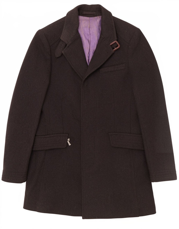 Cappotto da uomo Ted Baker taglia 3 medio in lana nera classico
