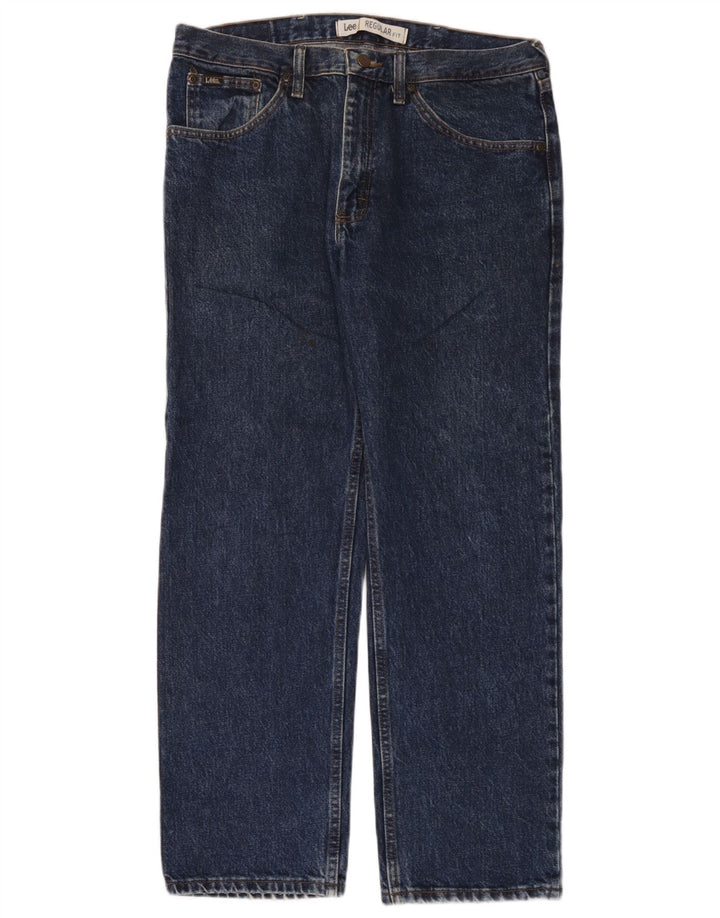 Jeans dritti da uomo Lee vestibilità regolare W34 L29 cotone blu navy