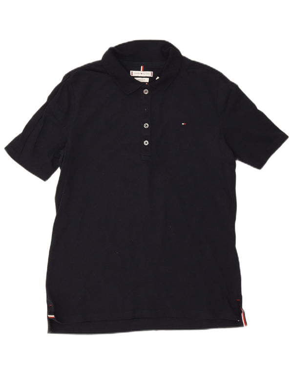 Polo da donna vestibilità regolare Tommy Hilfiger UK 12 cotone medio blu navy