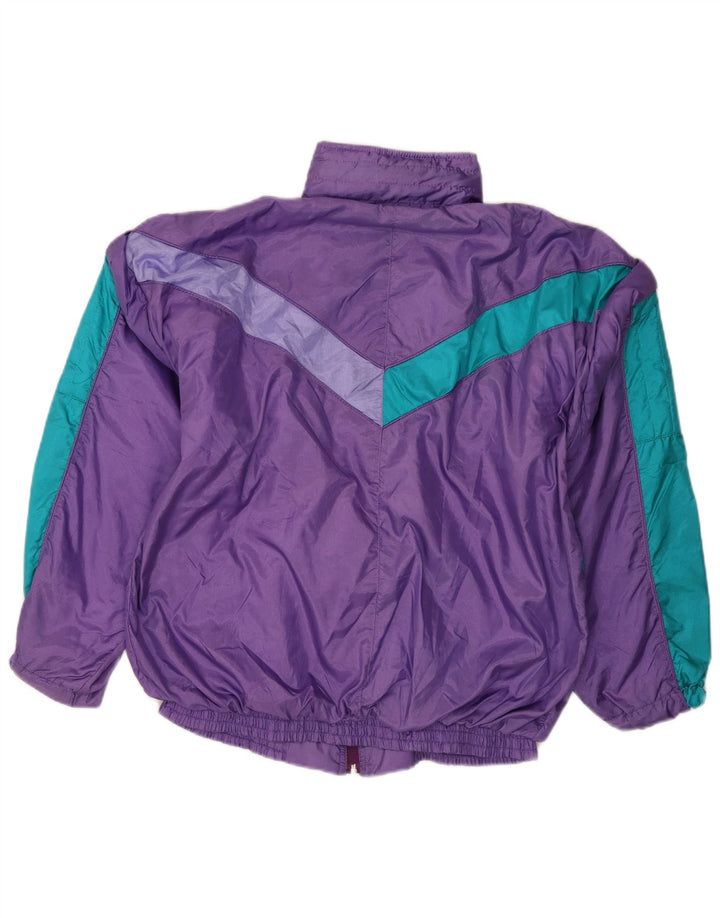 Tuta intera da donna vintage UK 14 color block viola medio