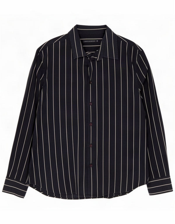 Camicia da uomo French Connection XL Cotone gessato blu navy