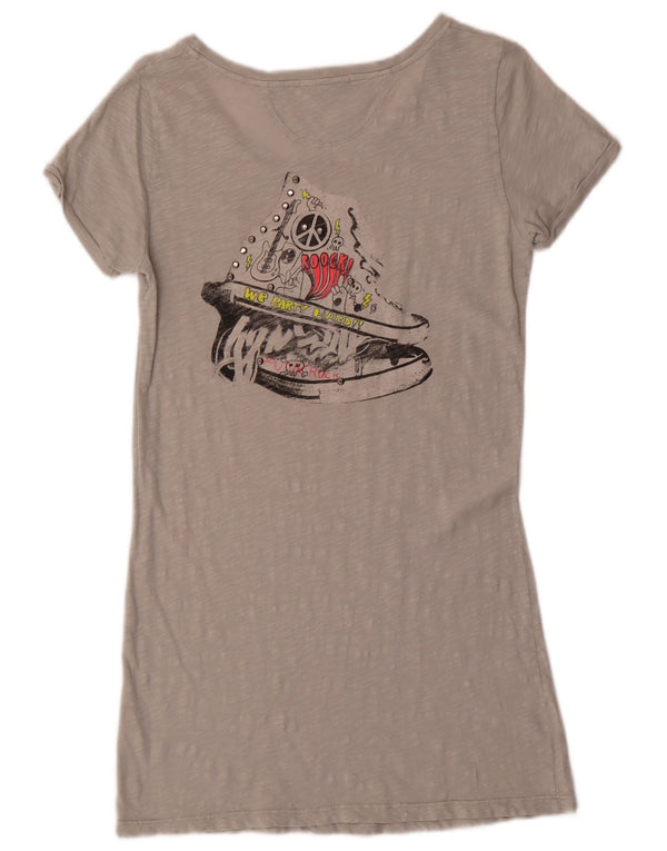 Abito t-shirt con grafica da donna CONVERSE UK 18 XL cotone grigio