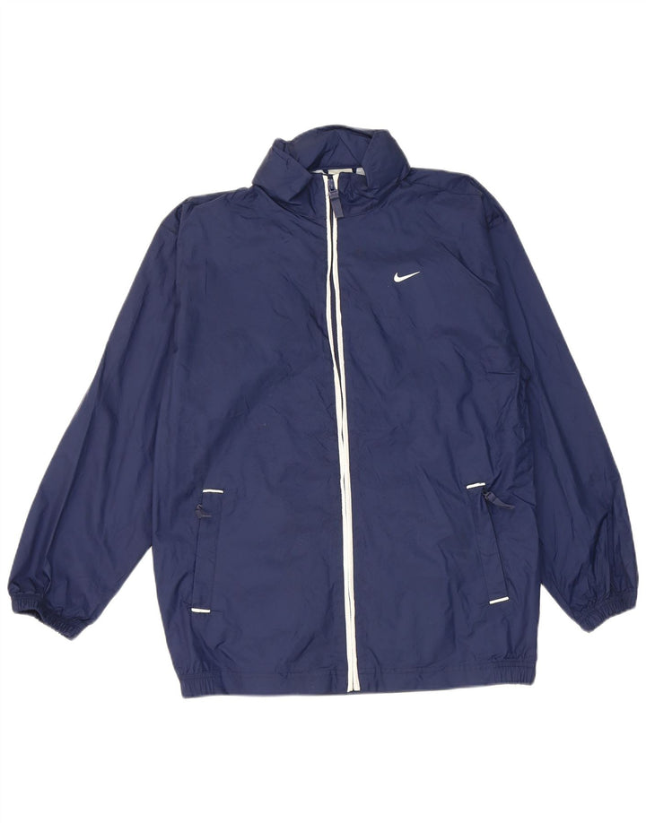 Giacca antipioggia Nike da bambino con grafica grafica 14-15 anni in nylon blu navy