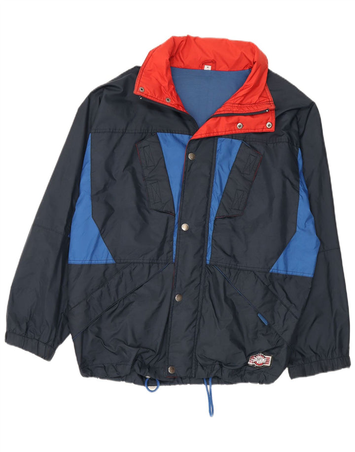 Giacca a vento con cappuccio da uomo Brugi UK 38 Medium Navy Blue Colourblock