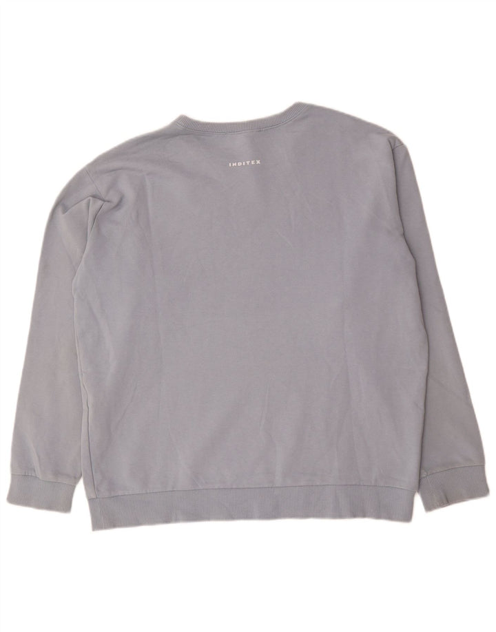 Felpa Zara Uomo Maglione XL Blu Cotone