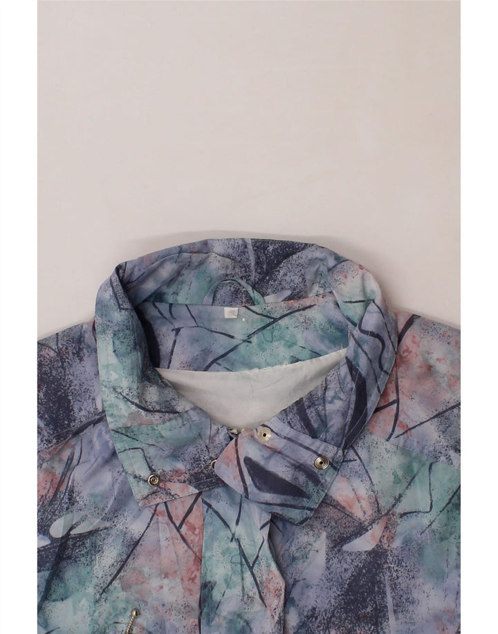 VINTAGE Womens Abstract Pattern Rain Jacket EU 46 XL Multicoloured Vintage Vintage and Second-Hand Vintage from Messina Hembry 
