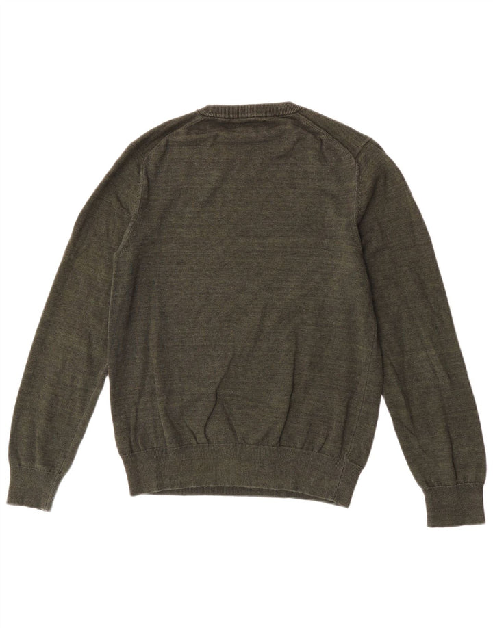Maglione maglione girocollo da uomo Marks & Spencer in cotone kaki medio