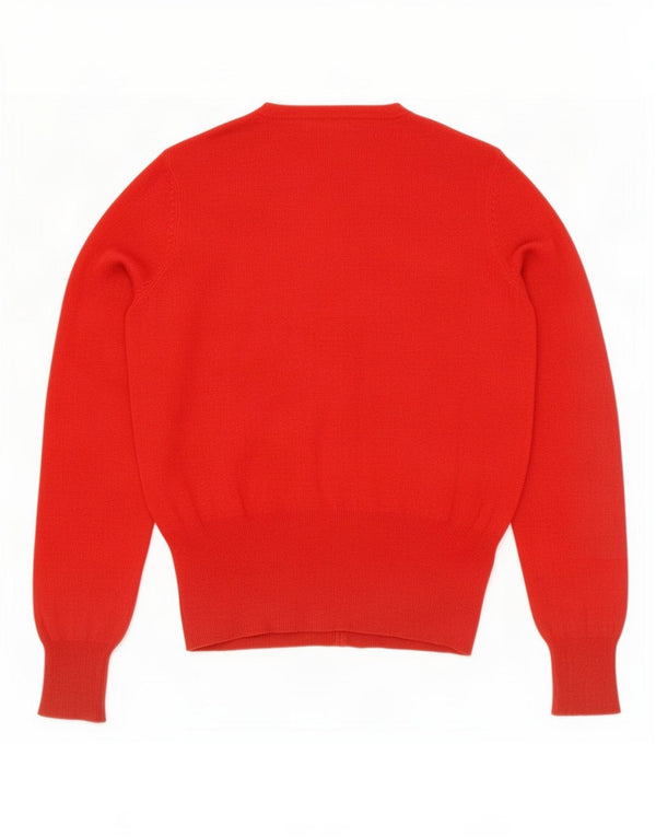 Maglione cardigan da donna Marks & Spencer UK 8 piccolo viscosa rossa