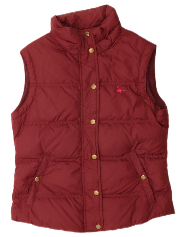 Gilet imbottito da donna Jack Wills UK 10 piccolo in nylon bordeaux