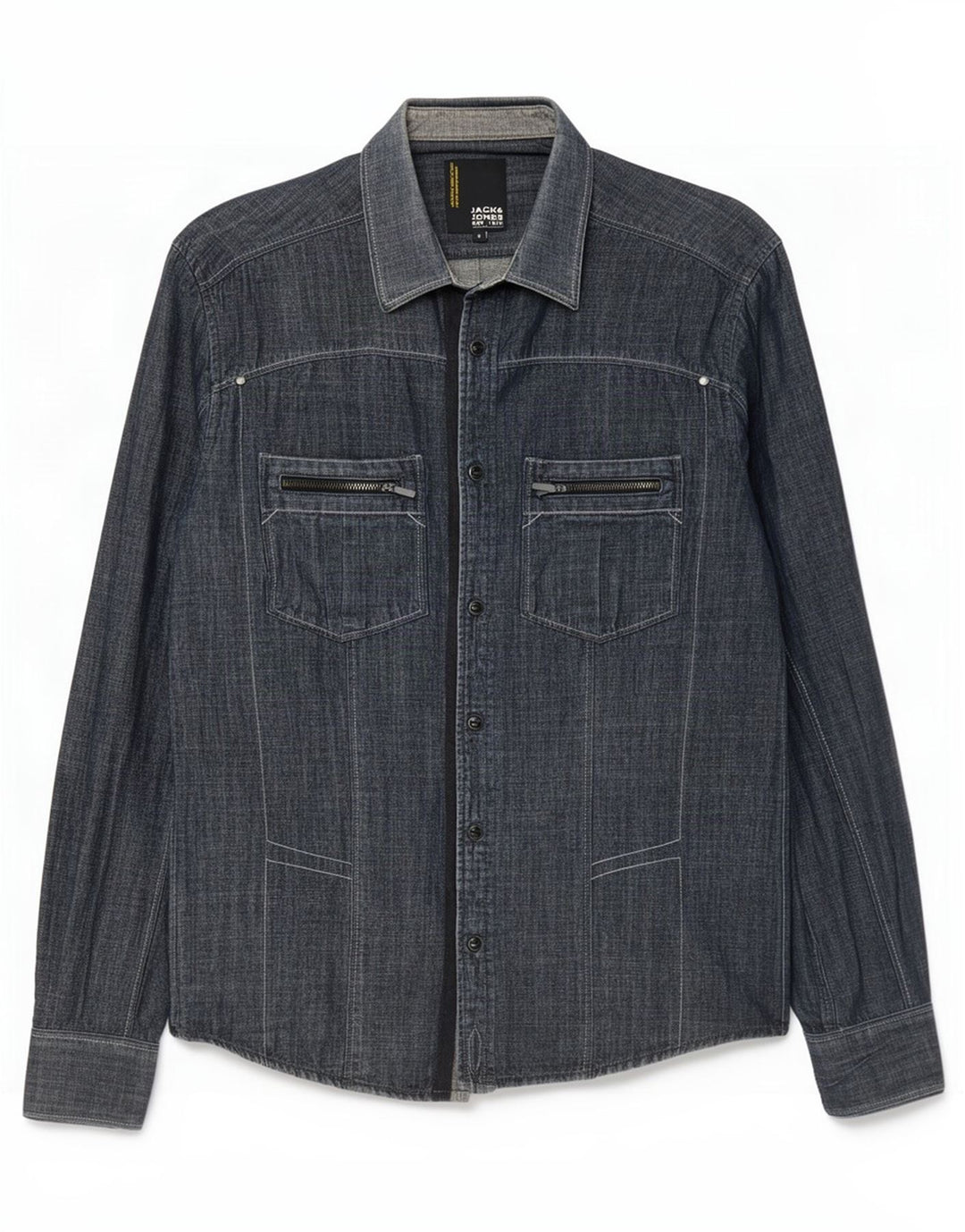 Camicia di jeans da uomo Jack & Jones piccola in cotone blu navy