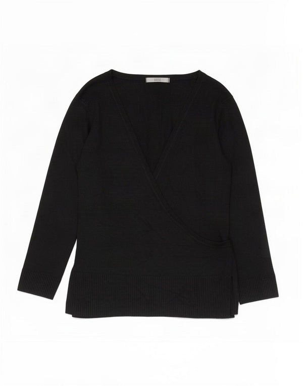 Maglione cardigan avvolgente con maniche a 3/4 Marks & Spencer da donna UK 10 piccolo nero