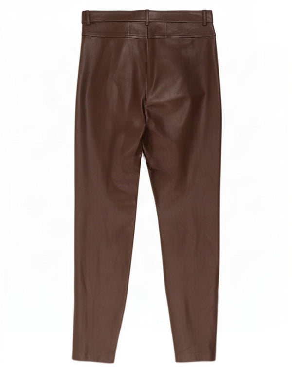 Pantaloni slim da donna in ecopelle Zara grandi W30 L29 polietilene marrone