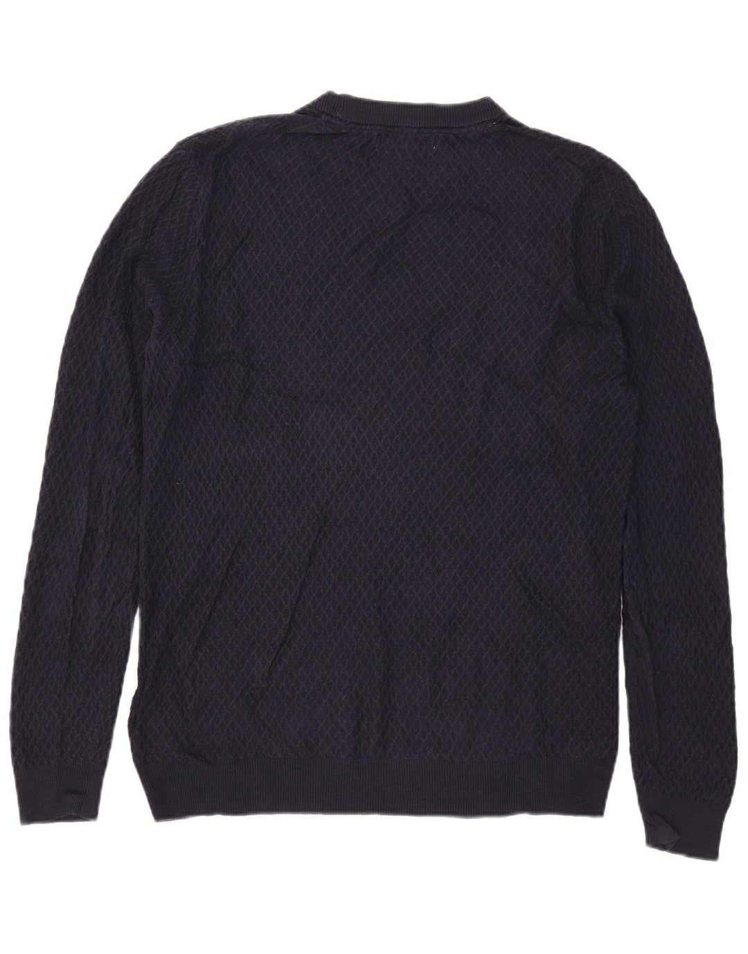 Maglione maglione girocollo da uomo Guess grande in cotone blu navy