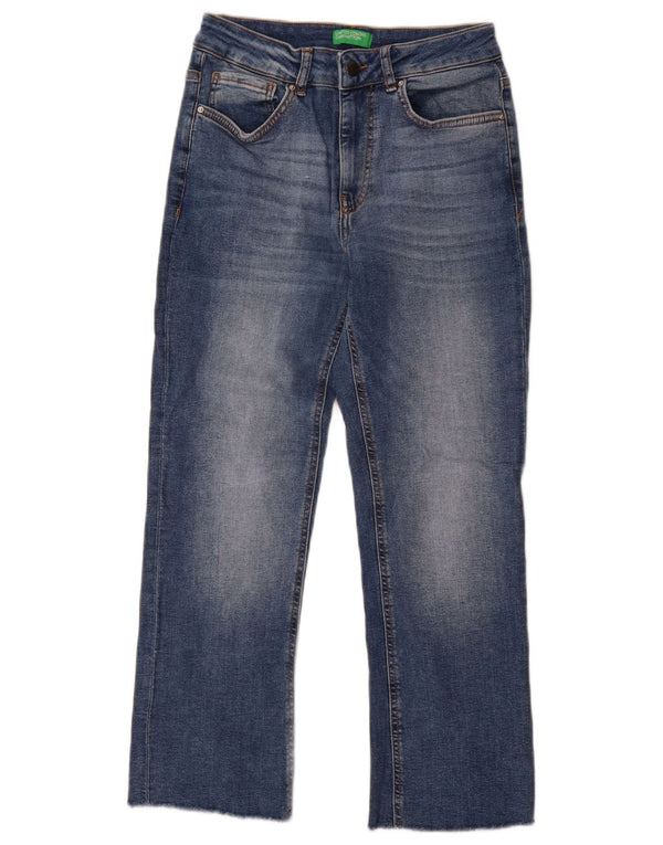 Jeans dritti da donna Benetton W28 L28 cotone blu