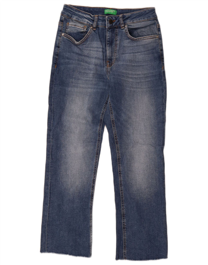 Jeans dritti da donna Benetton W28 L28 cotone blu
